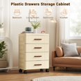 thumbnail image 5 of M optimized 4 Plastic Drawer Storage on Wheels, Storage Chest of Drawers Tall Dresser, Pull Out Storage Bins for Bedroom Living Room Entryway Hallway, 5 of 8