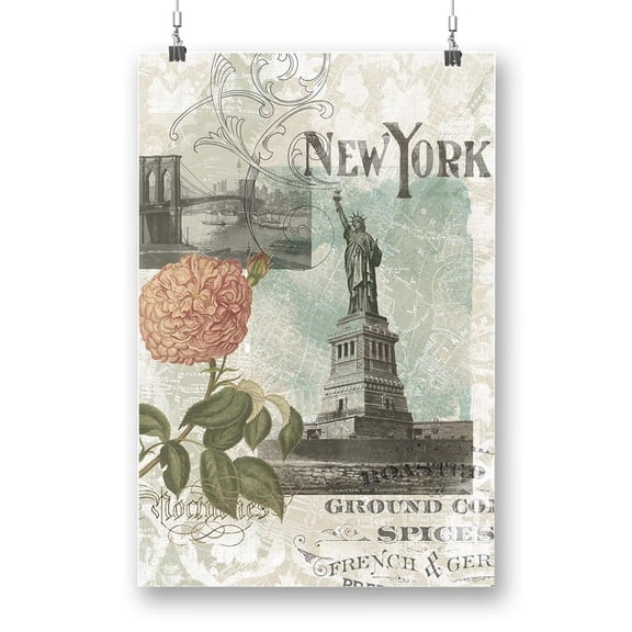 Visiting New York Poster - Jennifer Goldberger Designs,
