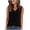 Black, variant on Iyufng Women's V Neck Front Ruffle Sleeveless Tank Top Loose Solid Office Elegant Casual Blouse