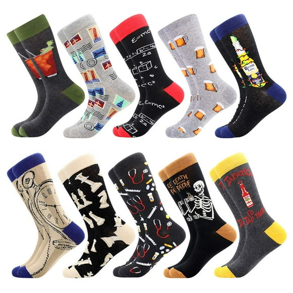 Calcetines de vestir BISOUSOX para hombre, coloridos y modernos, algodón 9-12