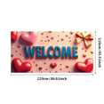 thumbnail image 3 of Welcome Banner Backdrop Decorative Pink Bows Romantic Valentines Day Hearts String Lights Party Wedding Anniversary Celebration Photo Props Poster Background, 3 of 4