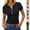 02# Black, variant on Womens Short Sleeve Ribbed Knit Henley Neck Shirts Slim Fitted Tee Summer Work Vacation Tops, 02# Yellow M