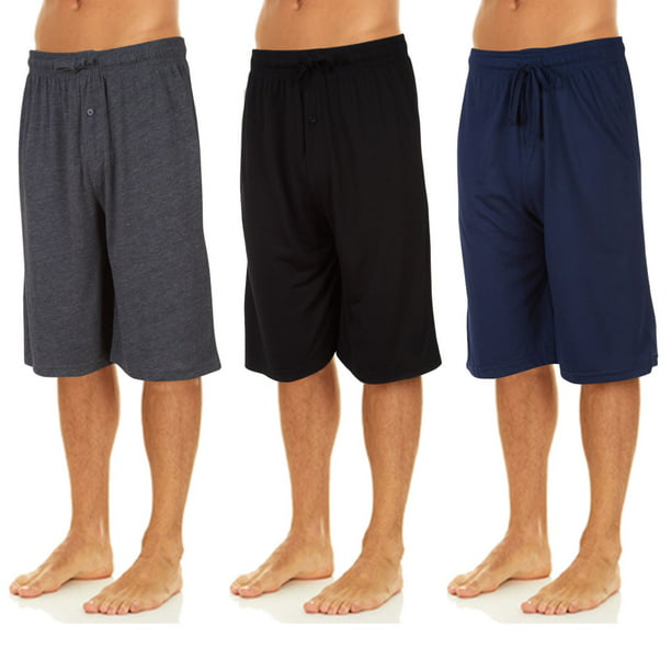 Daresay Mens Sleep Shorts, Mens Knit Short with Pockets and Adjustable ...
