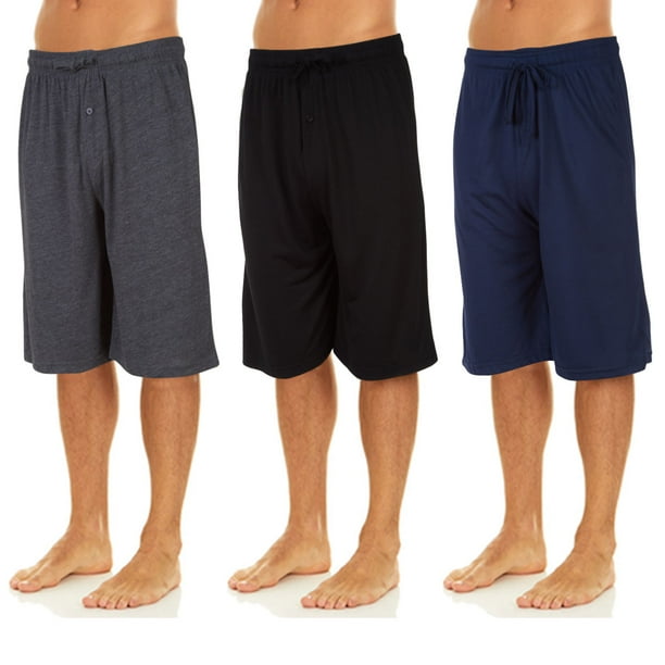 Daresay Mens Sleep Shorts, Mens Knit Short with Pockets and Adjustable