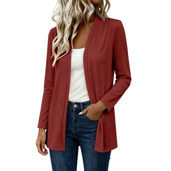 jjayotai Womens Casual Lightweight Cardigans Open Front Long Sleeve Cardigan Loose Fitted Comfy Fall Outfits
