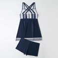 thumbnail image 4 of Bathing Suit for Women Two Piece Tankini Swimsuits Sleeveless Tank Tops with Shorts Athletic Swimwear Dark Blue S, 4 of 4