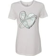 thumbnail image 3 of Inktastic Lung Cancer Awareness White Ribbon Around Heart Women's T-Shirt, 3 of 5