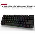 thumbnail image 5 of Motospeed Wireless Bluetooth/Wired 60% Mechanical Keyboard CK62 61 Keys Multi Color RGB LED Backlit Type-C Gaming/Office Keyboard for PC/Mac Gamer (Blue Switch, Black), 5 of 6