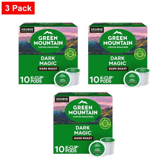 Green Mountain Coffee Roasters Dark Magic Dark Roast K-Cup Coffee Pods 10 ct - 3 Pack