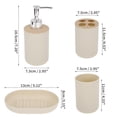 thumbnail image 2 of Unique Bargains 1 Set Durable Round Bathroom Kit for Bathroom Light Brown Plastic, 2 of 4