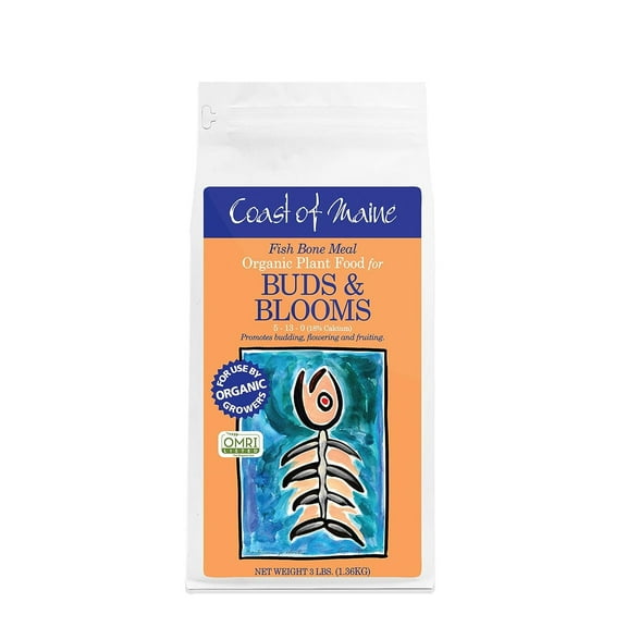 Coast of Maine Fish Bone Meal  Soil Amendment, Budding & Blooming, Calcium, Phosphorus Plant Food Fertilizer