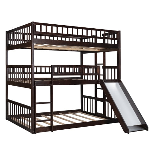 Slide For Kids Triple Bunk Bed, Bunk Beds For Quadruplets