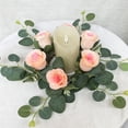 thumbnail image 6 of perfk Artificial Rose Flower Candle Wreath for Ceremony Gift Cafe champagne, 6 of 9