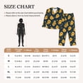 thumbnail image 4 of Pofeuu Blue Striped Sunflower A Print Womens Pajamas Set Long Sleeve Sleepwear Button Down Nightwear Soft Pj Lounge Sets Button Down Pajamas Women-, 4 of 7
