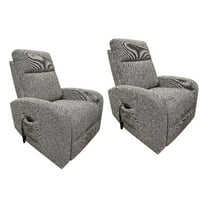 Pemberly Row Natural Beauty Grey Power Lift Recliner Two Pack