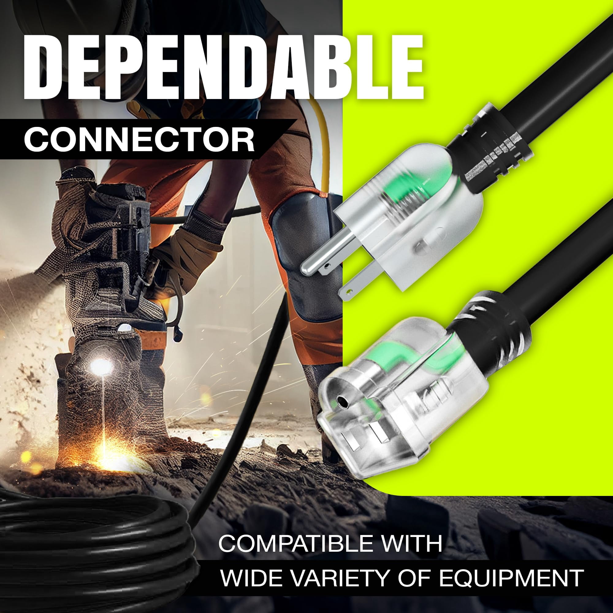 LifeSupplyUSA Waterproof Electric Drop 100ft Power Extension Cord