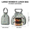 thumbnail image 5 of Gray Christmas Tree Pattern Drawstring Lunch Bag Women - Drawstring Lunch Bag Insulated for Work Office - Stain-Resistant Large Lunchbags for Women with Multi-Pockets, 5 of 6