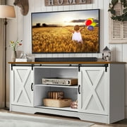 Catrimown Farmhouse Coffee Bar Cabinet with Storage, 58 Sideboard Buffet Cabinet with Storage, Sideboard Cabinet for Living Room, White