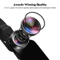 thumbnail image 2 of KEYWING Phone Camera Lens 3 in 1 Phone Lens Kit, 198 Fisheye Lens + 120 Super Wide-Angle Lens + 20x Macro Lens for iPhone Samsung Android Smartphone Black 3in1, 2 of 5