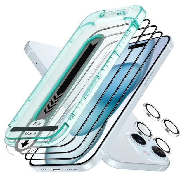 Protector de pantalla ESR para iPhone 15 Plus con lente de cámara 3+2 P