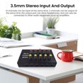 thumbnail image 2 of 10Way Stereo Audio Signal Mixer Board Headphone Amplifiers Sound Mixing Distributor 3.5MM Aux 2 Input 10 Output, 2 of 6