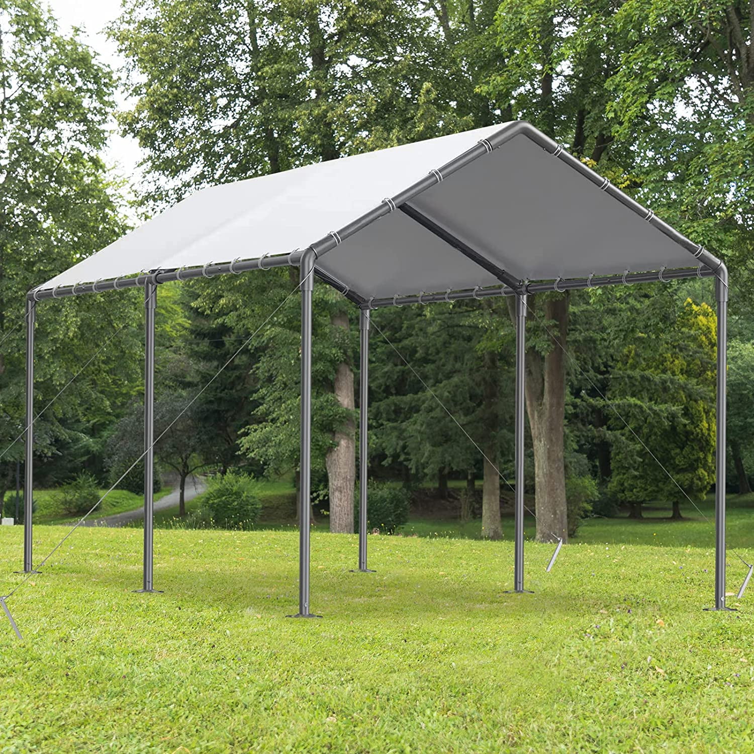 Grezjxc 10x20 ft Metal Carport Car Canopy Portable India Ubuy