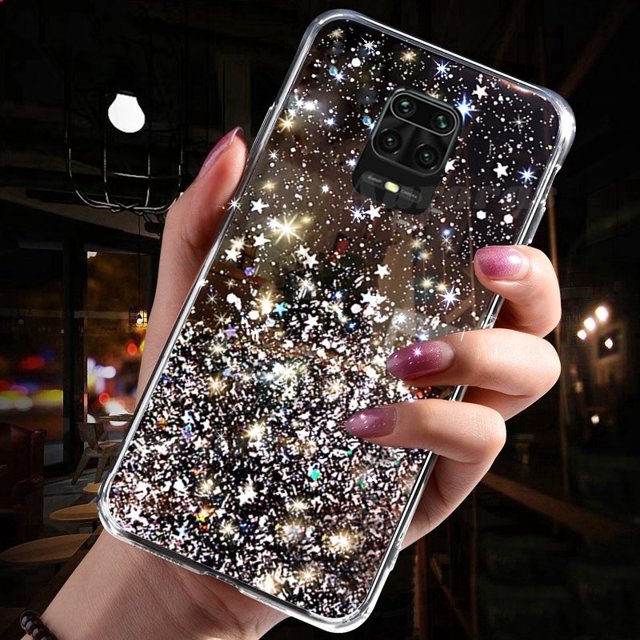 Xiaomi Redmi Note 9S 9 Pro Max Funda Glitter Bling ShinyTransparent Soft Phone Cover BY