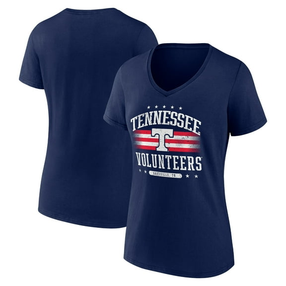 Women's Navy Tennessee Volunteers Americana Team V-Neck T-Shirt