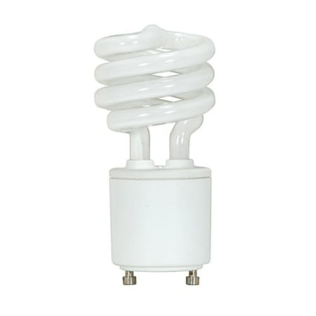 Satco Compact - Satco Lighting S8202 Single 11 Watt T2 Shaped GU24 Base Compact Fluorescent Bulb