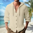 thumbnail image 3 of Chemise à Manches Longues pour Hommes - Cardigan Décontracté Uni pour les Vacances, Design à Capuche, à la Mode et Confortable, 3 of 5
