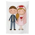 thumbnail image 3 of Ambesonne Engagement Tablecloth Rectangular Table Cover, Newlywed Couple, 60"x84", Multicolor, 3 of 4