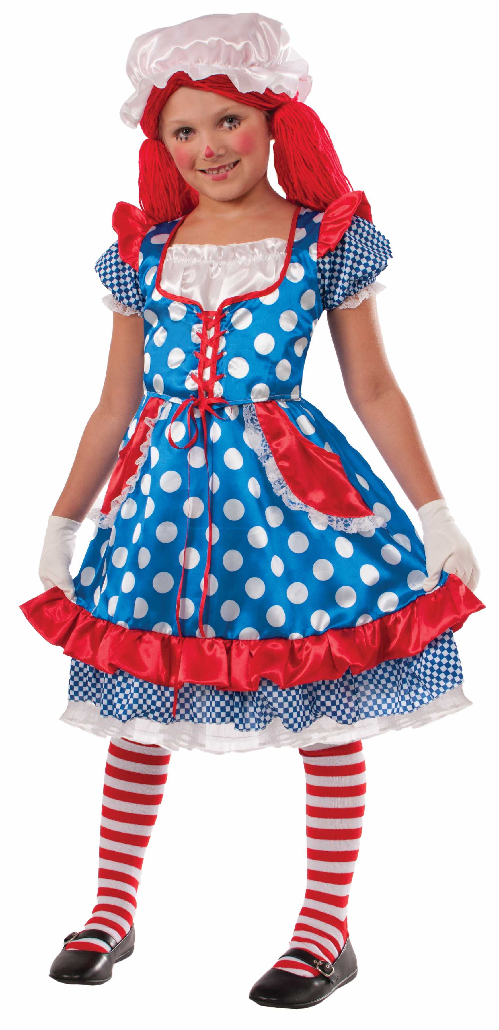 RAG DOLL GIRL RAGGEDY ANN TODDLER /& CHILD ANNE FANCY DRESS HALLOWEEN COSTUME