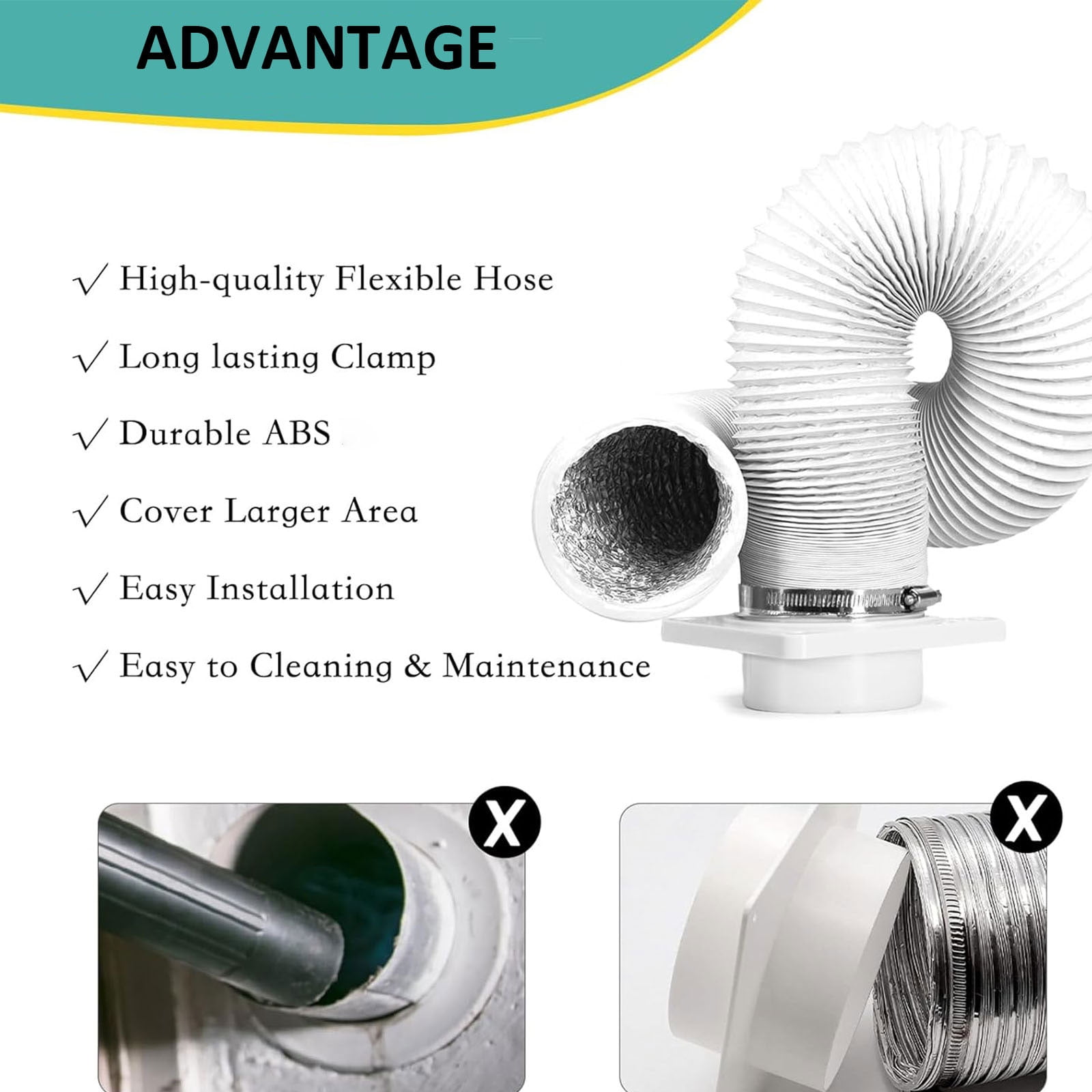 Complete Dryer Vent Kits with Flange Adapter and Aluminum Hose for Full Setup
