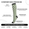 thumbnail image 2 of Rateoe Daisy Plaid Green Compression Socks for Women and Men 20-30mmHg-Circulation Support Socks Knee High Nurse Pregnant Running Medical and Travel Athletic, 2 of 7