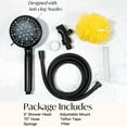 thumbnail image 6 of Ophanie 9 Setting Handheld Shower Head,High Pressure Shower Head with Filter, Hard Water Softener with 70" Hose Extension Spray Nozzle Shower,Black, 6 of 6