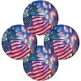 thumbnail image 2 of Round Placemats Beautiful American Flag Statue of Liberty Fireworks Place Mat Wear and Heat Resistant Non Slip Table Mats for Home Table Dinnerware 6Pcs Home Decor, 2 of 7
