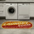 thumbnail image 2 of Ottomanson Non-Slip Rubberback Text 2x5 Laundry Room Runner Rug, 20" x 59" Oval, Red/Yellow, 2 of 7