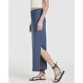 thumbnail image 5 of Real Essentials 3 Pack: Women's Ribbed High Waisted Maxi Skirt with Side Slit - Casual Long Pencil Skirt, 5 of 8