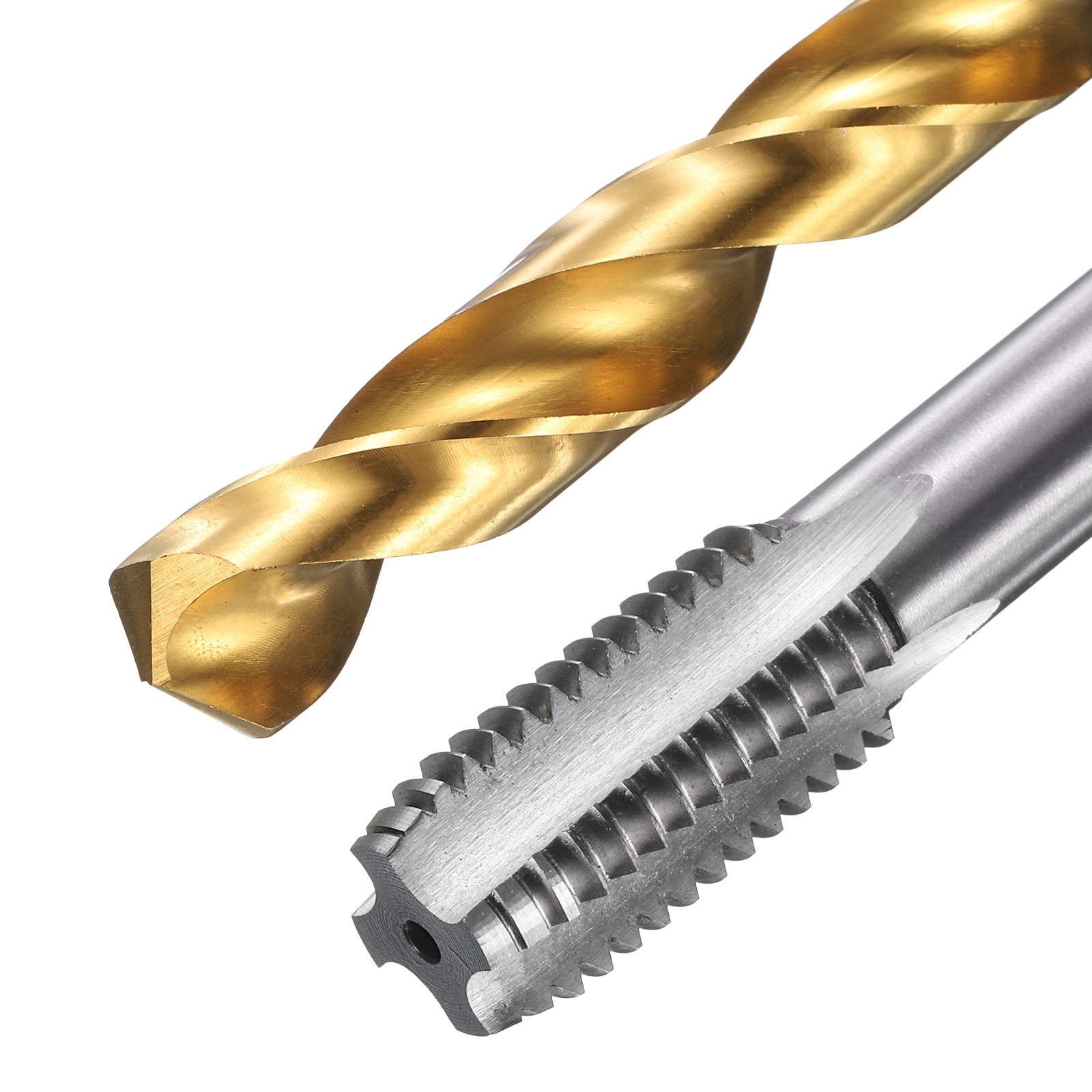 Uxcell Tap and Drill Bit Set, 1pcs 5/8-11 UNC Straight Flute Thread Screw Taps 100mm Extra Long & 1pcs 13.5mm Twist Drill Bits 160mm Extra Long, Tapping Threading Tool Kit