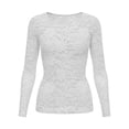 thumbnail image 6 of Landzoo Women'S T-Shirt Floral Sheer Lace Long Sleeve Crew Neck Tops Summer Casual Women Tees Size XL White, 6 of 6