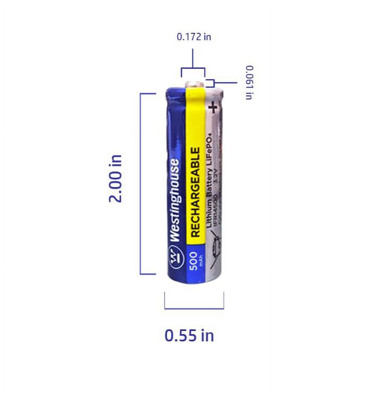 8 Pack Solar Rechargeable Batteries Life-PO4 14500 3.2v 500mah Westinghouse  