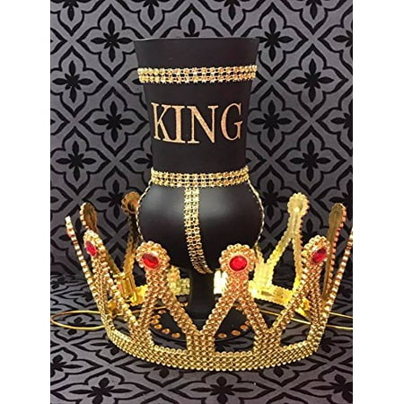 Birthday Boy Crown - King Birthday Black and Gold Rhinestone Goblet with Crown Cup Prom Birthday Keepsake Gift Idea