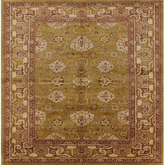 Ahgly Company Machine Washable Indoor Square Industrial Modern Mahogany Brown Area Rugs, 4' Square