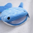 thumbnail image 4 of Monedero de tiburón de dibujos animados para niños, bolsa de peluche con cremallera, embalaje de cable de datos, colgante de joyería, pequeños regalos, 4 of 6