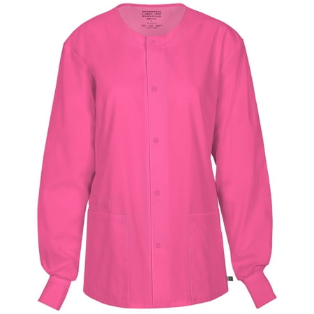 

Cherokee Workwear Flex Men & Women s Scrubs Jacket Snap Front Warm Up 34350A
