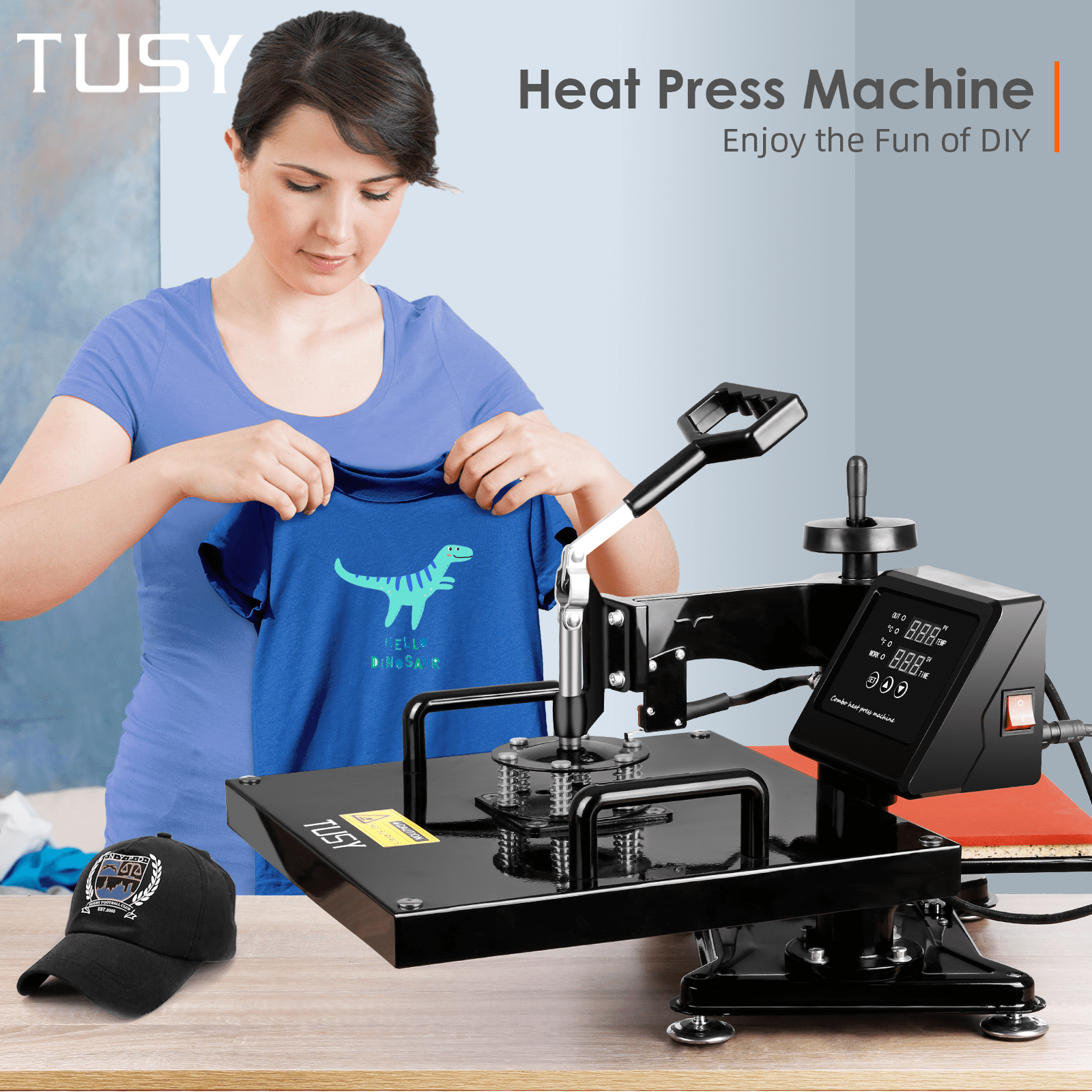  TUSY 15x15 inch Heat Press Machine, Slide Out Heat