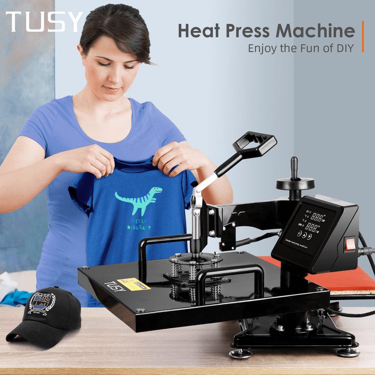 TUSY 15x15 Inch Heat Press Machine 5 in 1 Heat Transfer Press