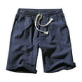 thumbnail image 1 of Birdeem Mens Shorts Mens Summer Leisure Sports Elastic Waist Solid Color Drawstring Pocket Shorts, 1 of 12