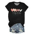 thumbnail image 3 of T-Shirt à Manches Courtes pour Femmes Liquidation T-Shirt en Chiffon pour Femmes Été un Jour à la Fois Imprimé Amour Multicolore Multi Tailles Col Rond Manches Courtes, 3 of 3