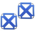 thumbnail image 4 of 2 Pcs Silicone & Stainless Steel Hot Pot Holder Trivet Mat Heat Resistant Non-slip Square Foldable Table Pad Bowl Mat Cup Coasters (Blue), 4 of 8